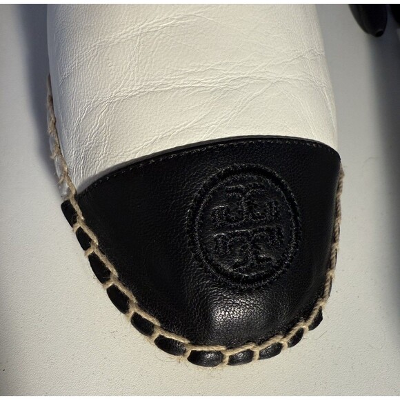 Tory Burch Color Block Espadrilles Women’s 8 Black & Canvas Euro Shoe - Picture 4 of 11